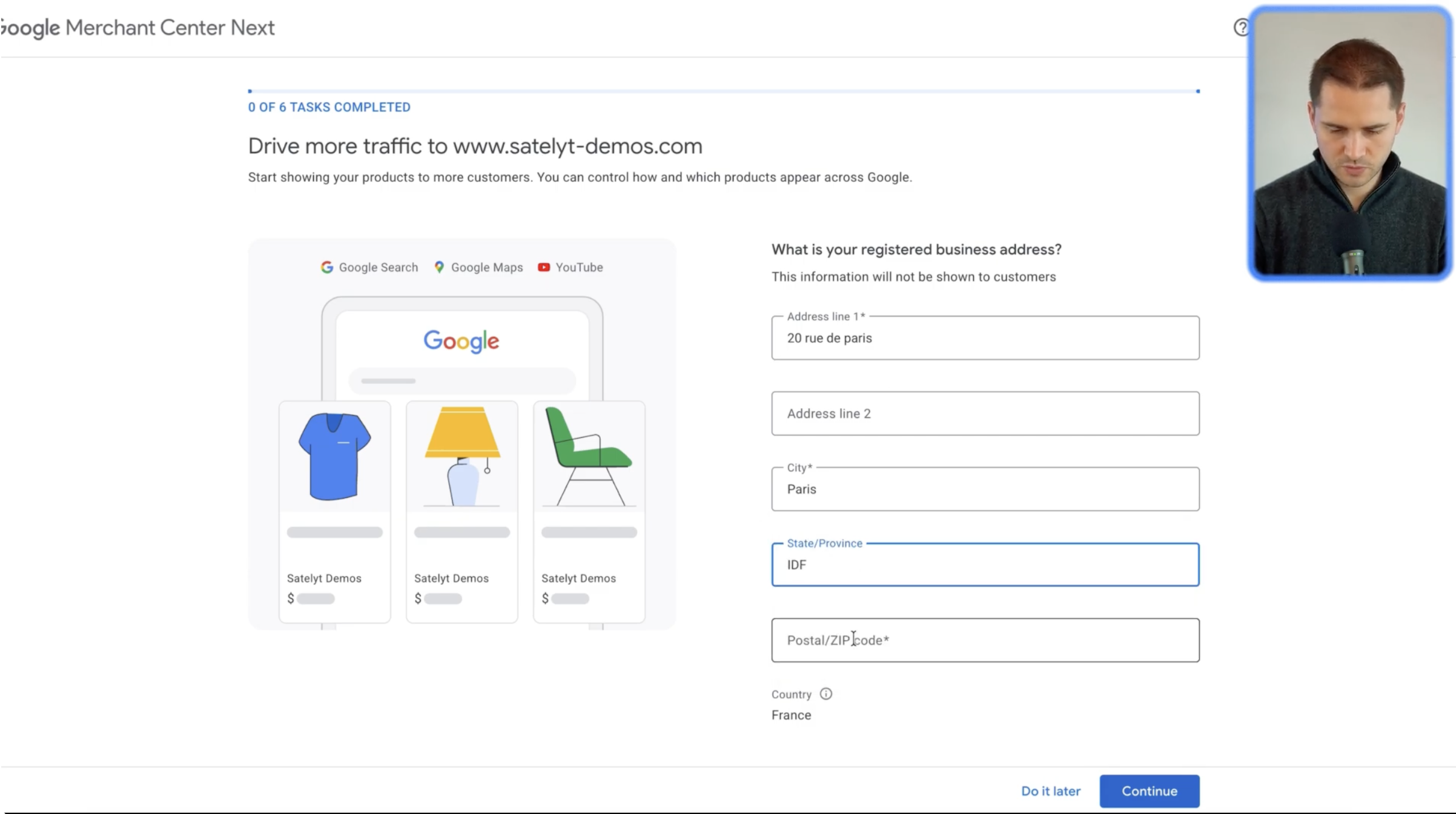 remplir informations google merchant center